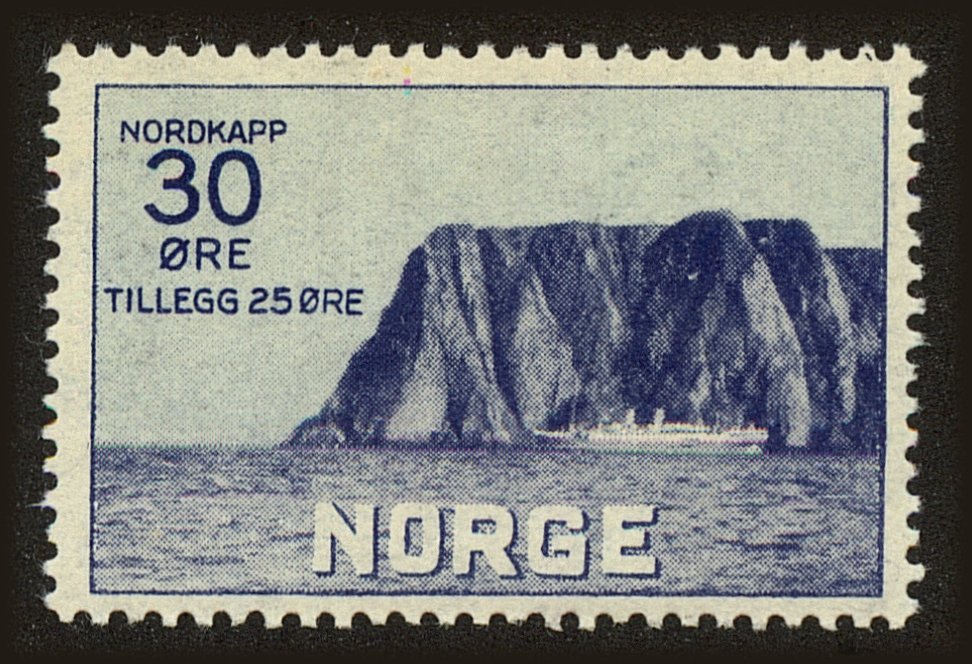 Front view of Norway B3 collectors stamp