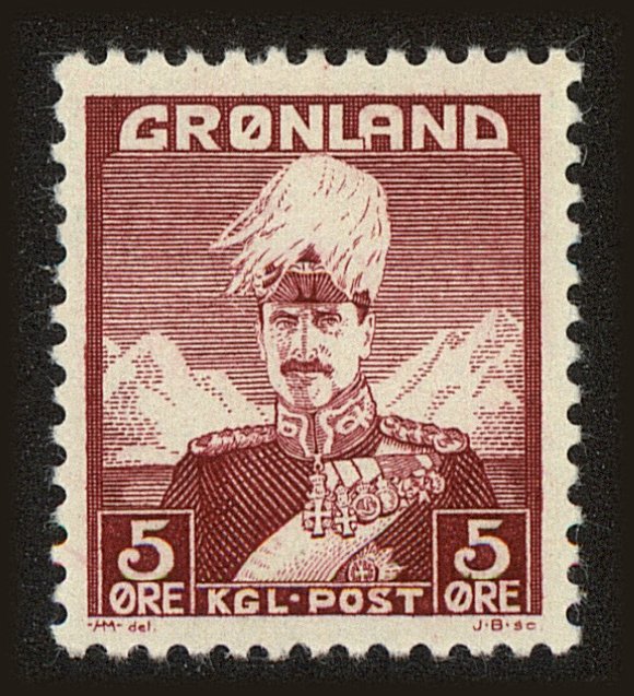 Front view of Greenland 2 collectors stamp