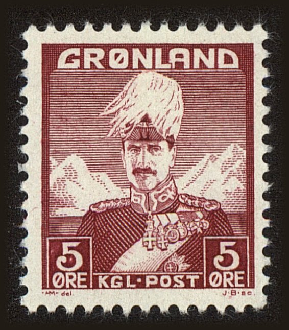 Front view of Greenland 2 collectors stamp