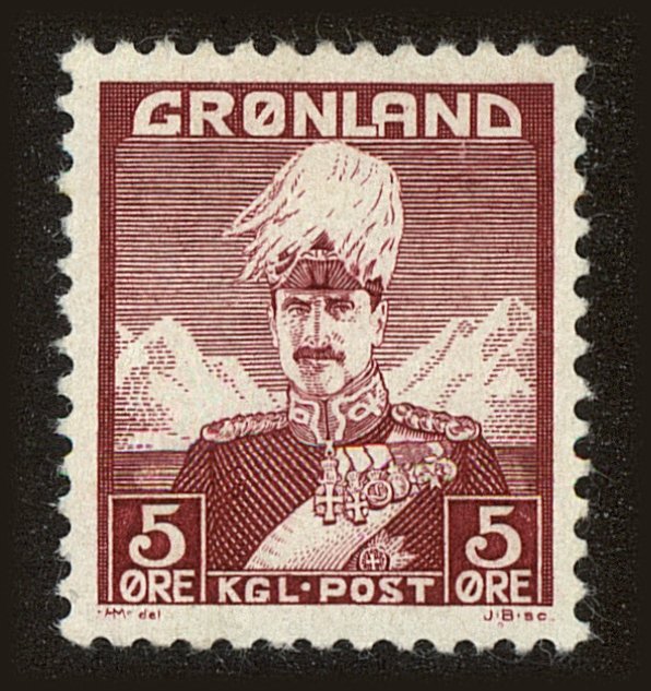 Front view of Greenland 2 collectors stamp