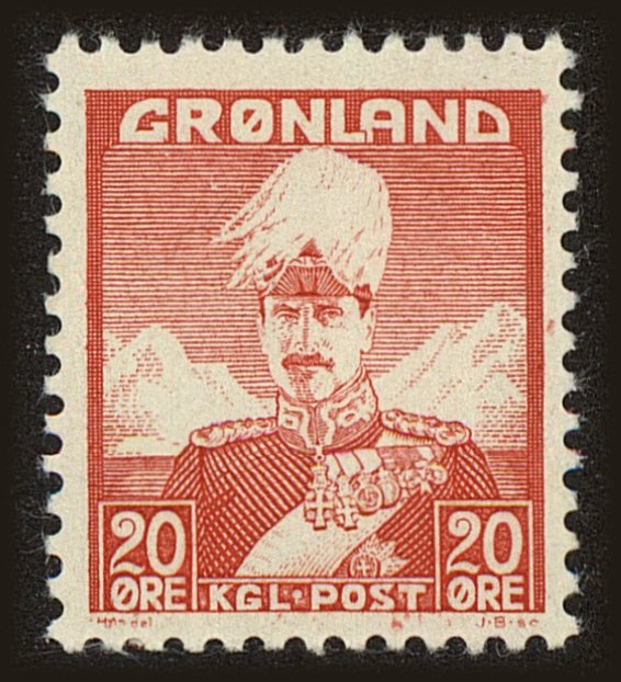 Front view of Greenland 6 collectors stamp