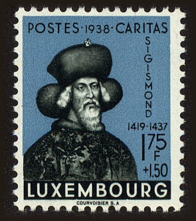 Front view of Luxembourg B97 collectors stamp