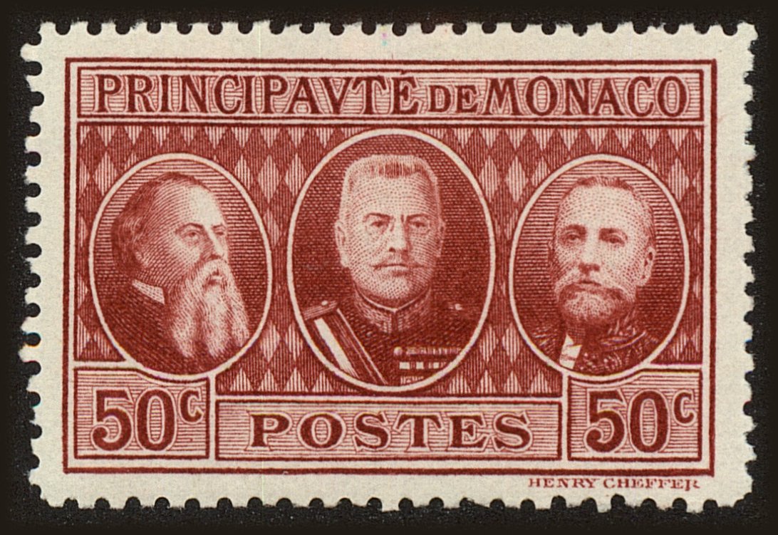 Front view of Monaco 100 collectors stamp
