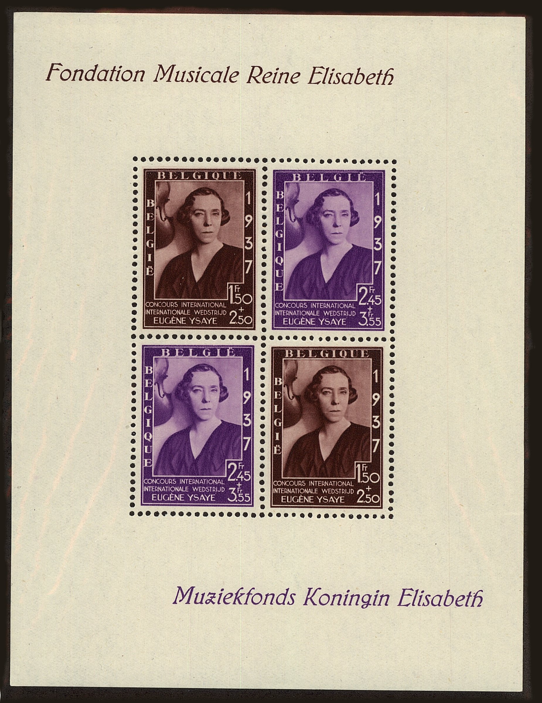 Front view of Belgium B199 collectors stamp