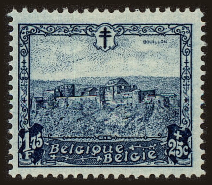 Front view of Belgium B104 collectors stamp