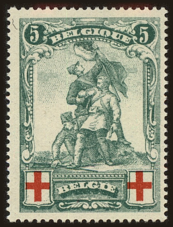 Front view of Belgium B28 collectors stamp