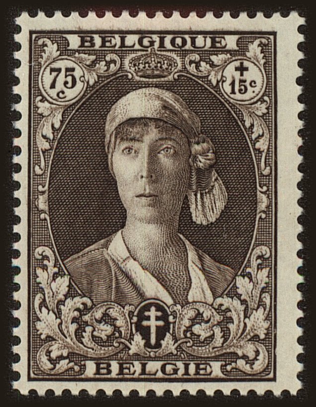 Front view of Belgium B110 collectors stamp