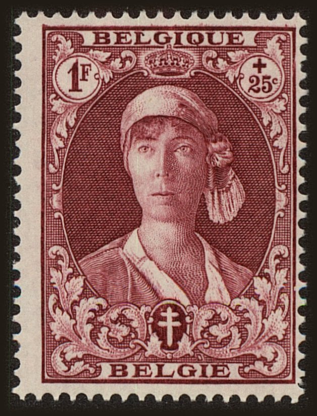 Front view of Belgium B111 collectors stamp