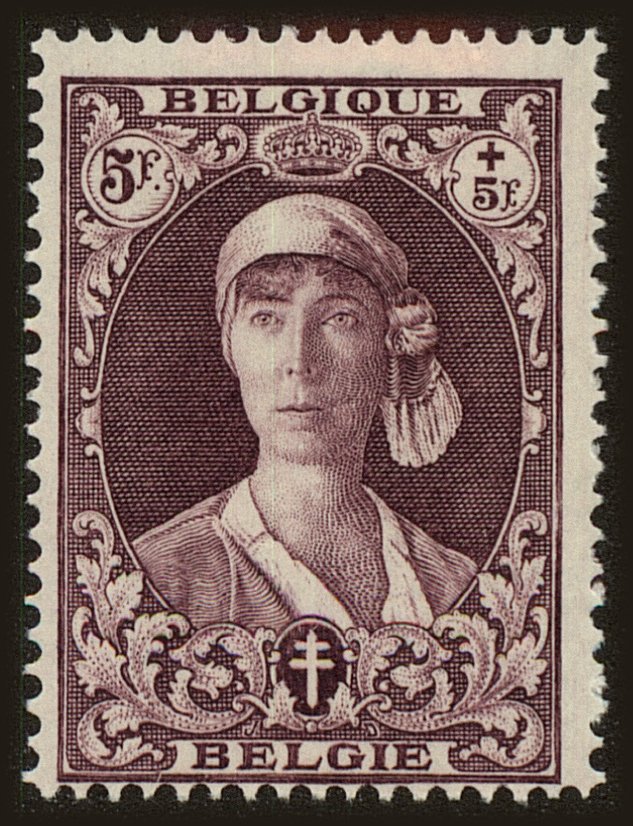 Front view of Belgium B113 collectors stamp