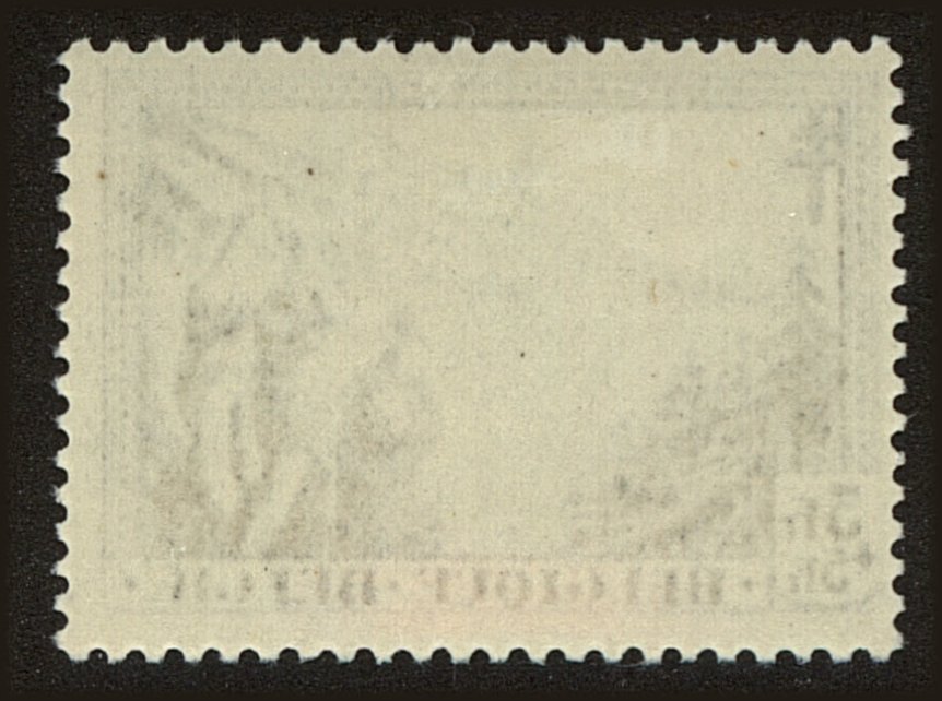 Back view of Belgium BScott #131 stamp