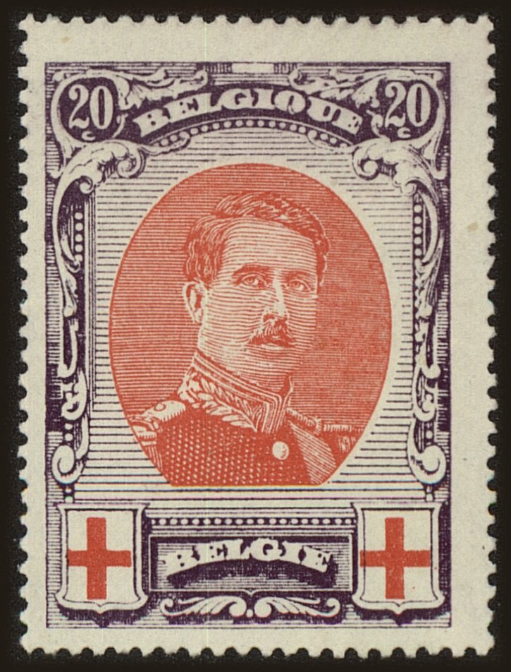 Front view of Belgium B33 collectors stamp