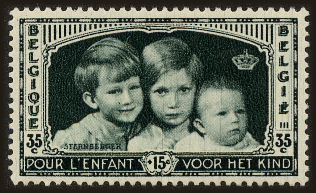 Front view of Belgium B163 collectors stamp