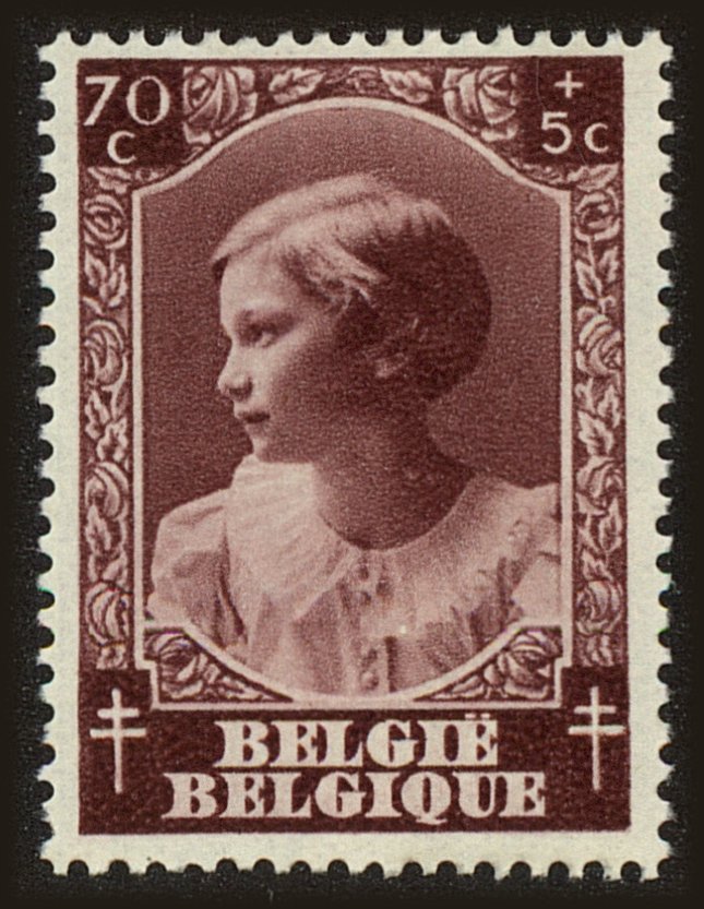 Front view of Belgium B204 collectors stamp