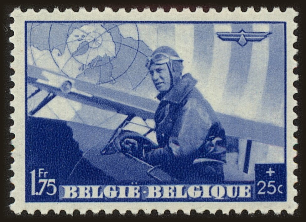 Front view of Belgium B212 collectors stamp