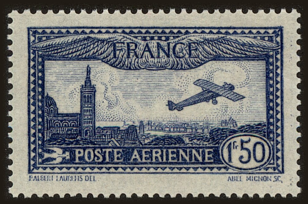 Front view of France C6 collectors stamp