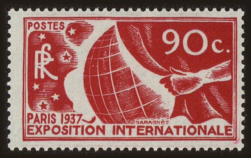 Front view of France 319 collectors stamp
