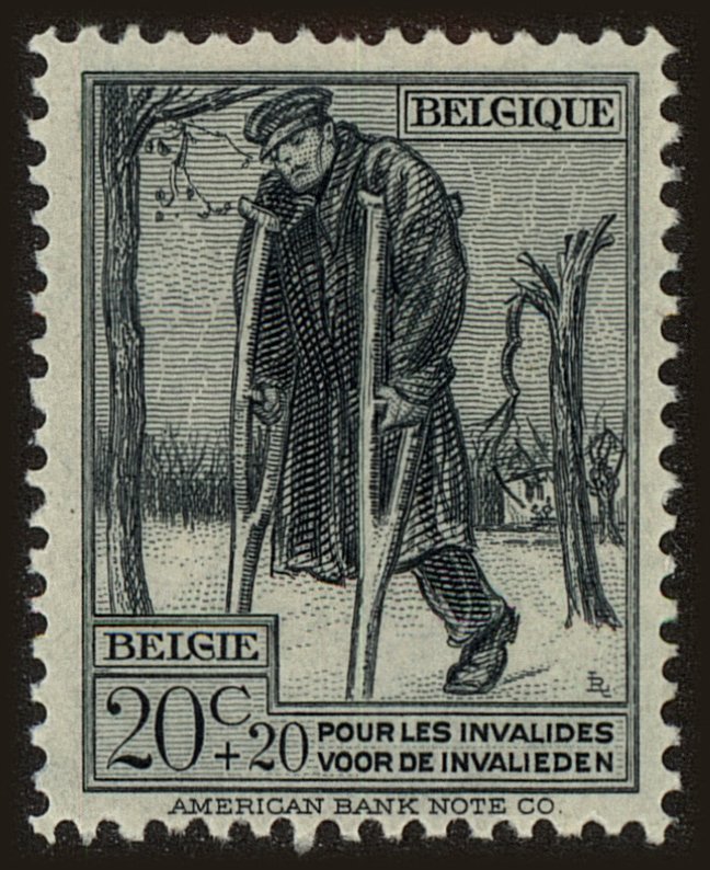 Front view of Belgium B52 collectors stamp