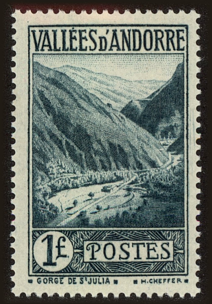 Front view of Andorra (French) 49 collectors stamp