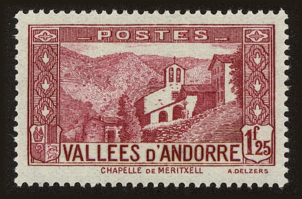 Front view of Andorra (French) 52 collectors stamp