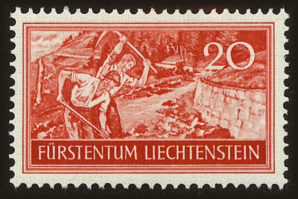 Front view of Liechtenstein 133 collectors stamp