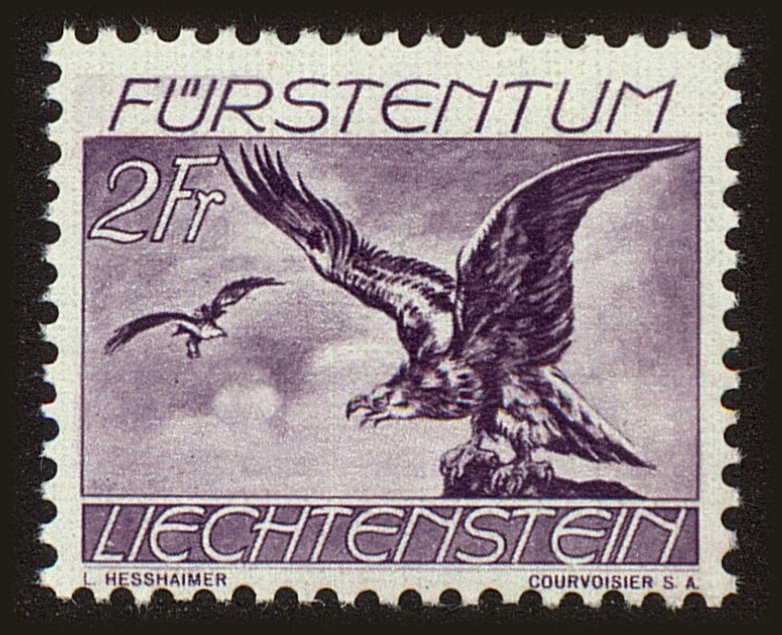 Front view of Liechtenstein C23 collectors stamp