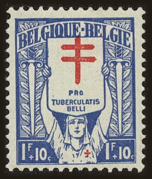 Front view of Belgium B55 collectors stamp