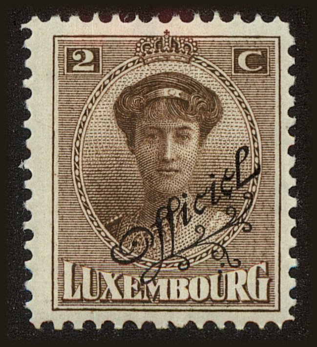 Front view of Luxembourg O114 collectors stamp