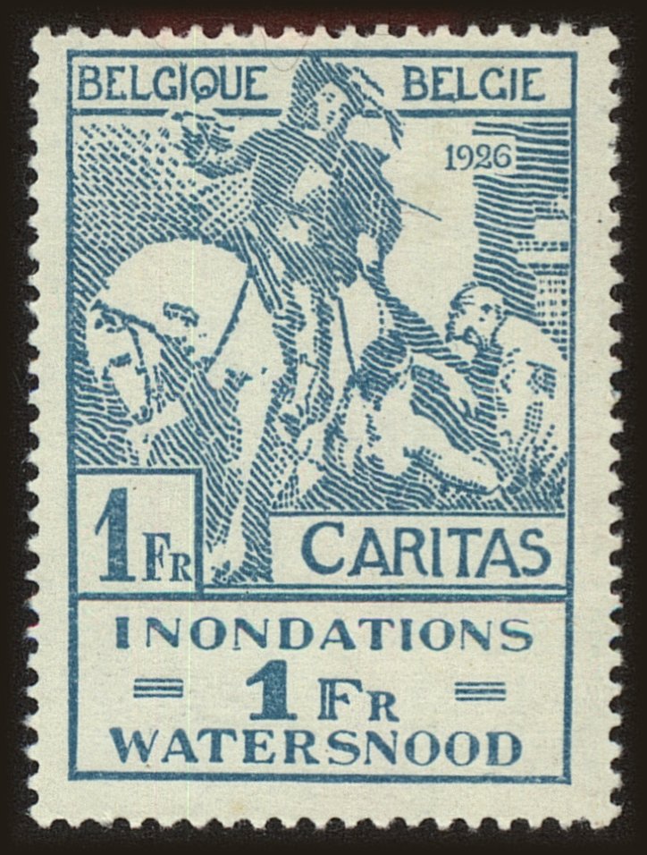Front view of Belgium B57 collectors stamp