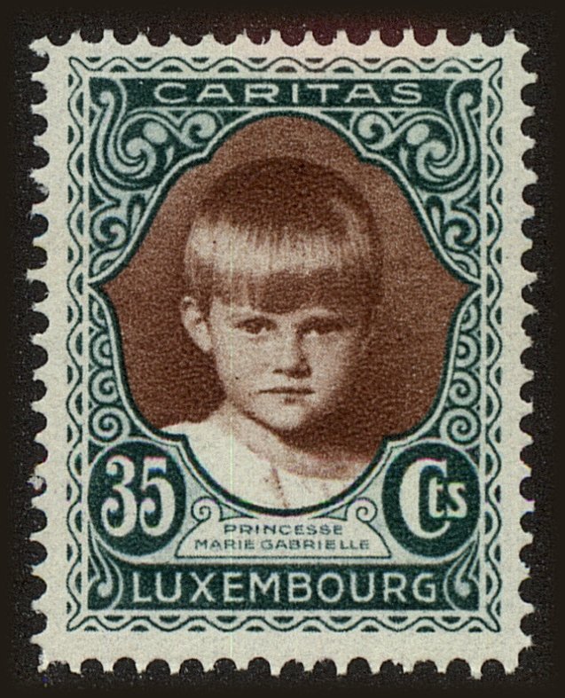 Front view of Luxembourg B36 collectors stamp