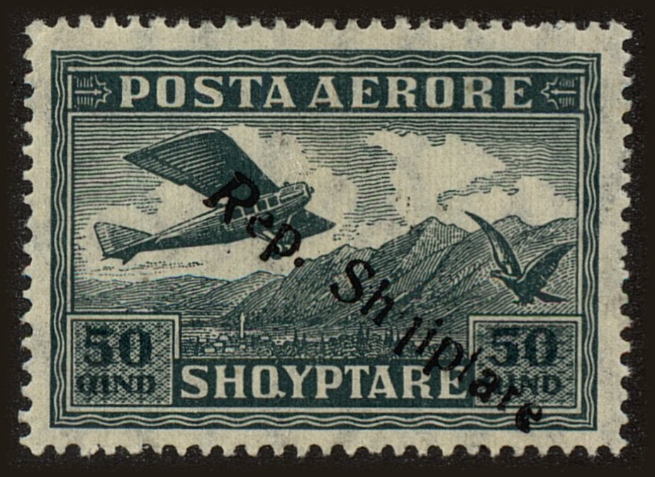 Front view of Albania C11 collectors stamp