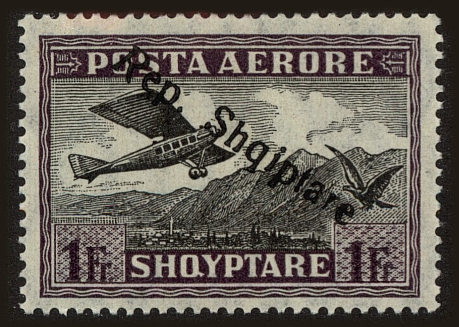 Front view of Albania C12 collectors stamp