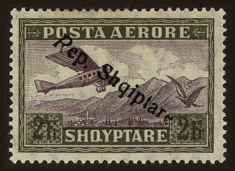 Front view of Albania C13 collectors stamp