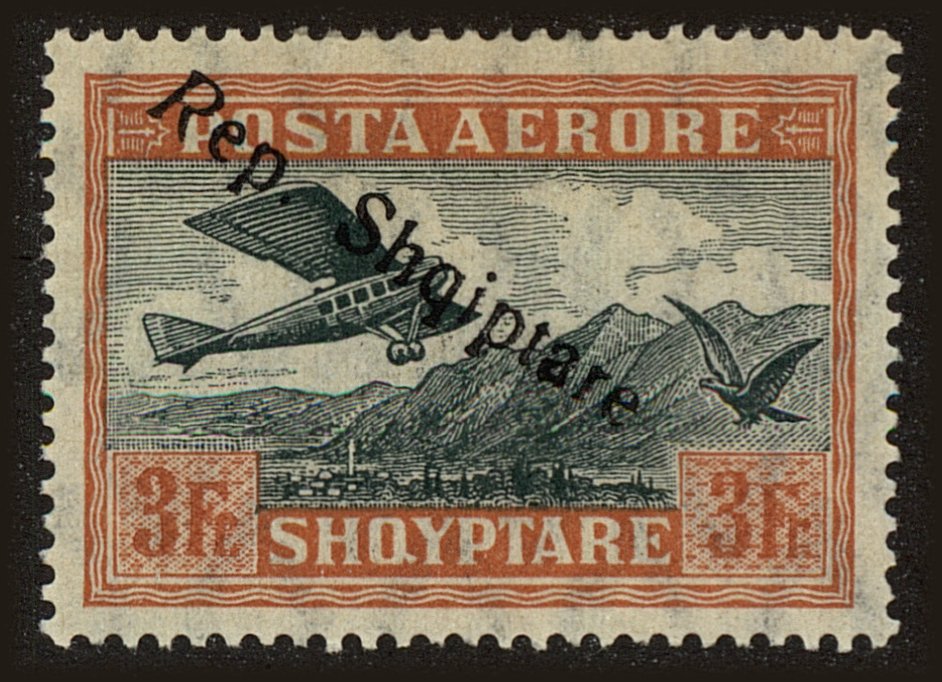 Front view of Albania C14 collectors stamp