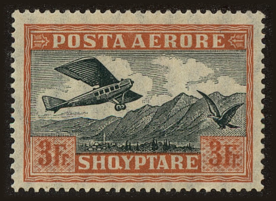 Front view of Albania C7 collectors stamp