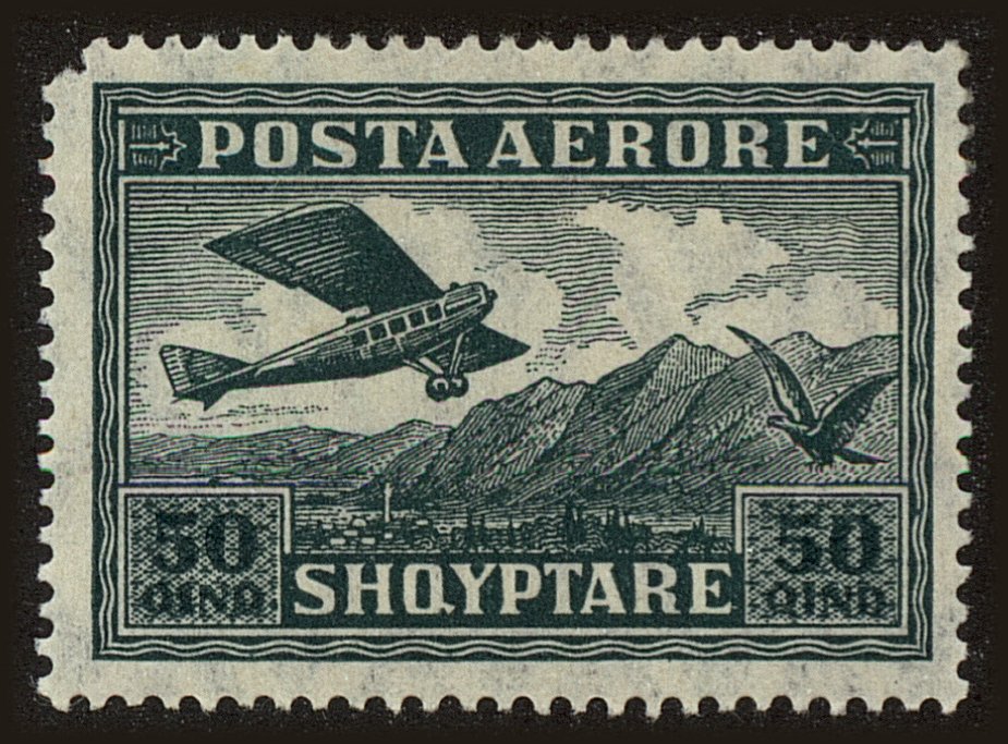 Front view of Albania C4 collectors stamp