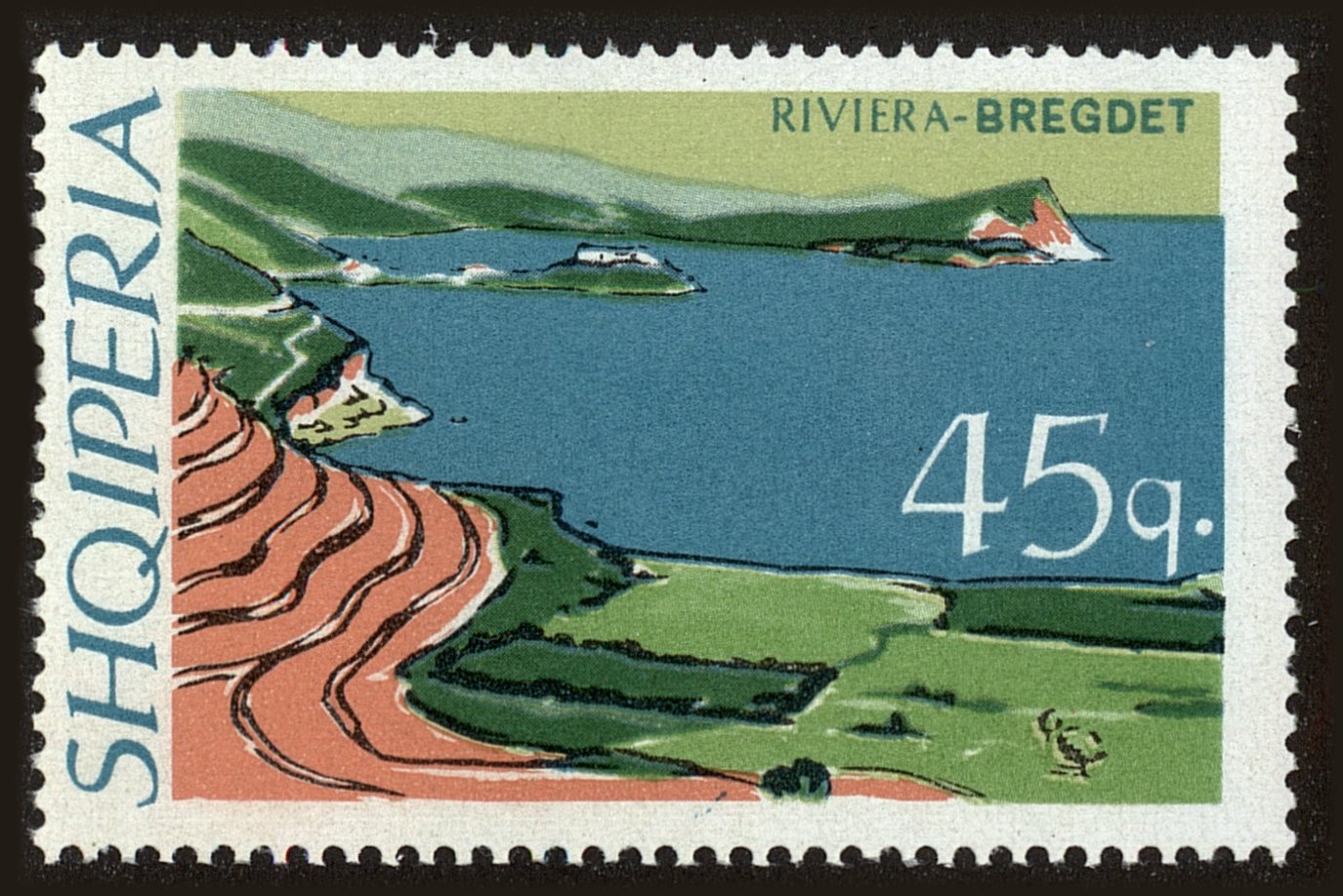 Front view of Albania 1038 collectors stamp