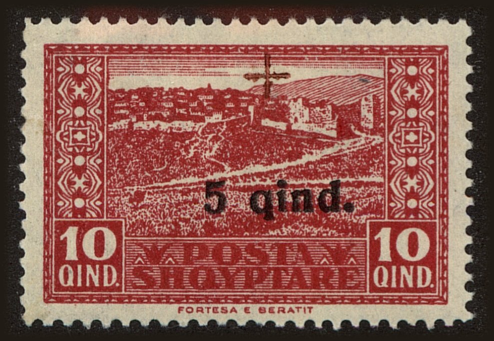 Front view of Albania B2 collectors stamp
