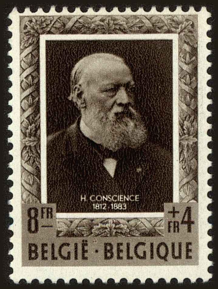 Front view of Belgium B520 collectors stamp