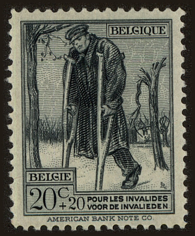 Front view of Belgium B52 collectors stamp