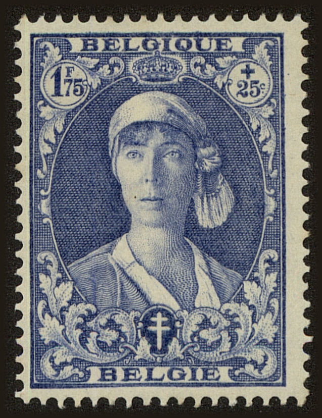 Front view of Belgium B112 collectors stamp