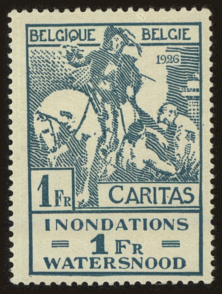 Front view of Belgium B57 collectors stamp