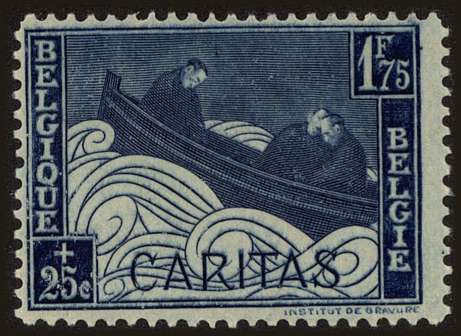 Front view of Belgium B67 collectors stamp