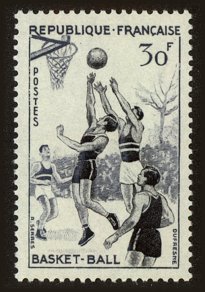 Front view of France 801 collectors stamp