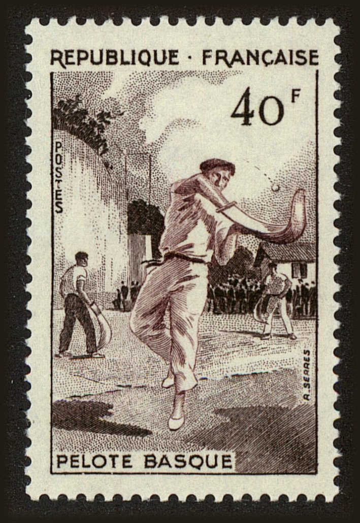 Front view of France 802 collectors stamp