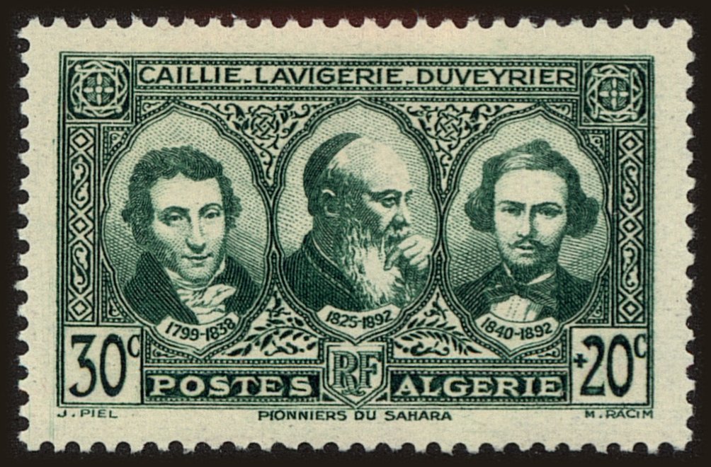 Front view of Algeria B28 collectors stamp