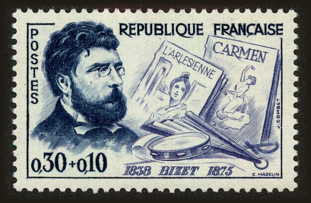 Front view of France B345 collectors stamp