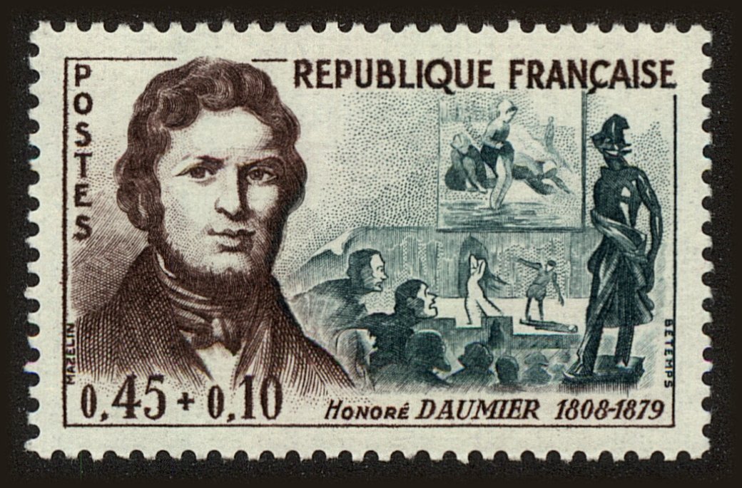 Front view of France B354 collectors stamp