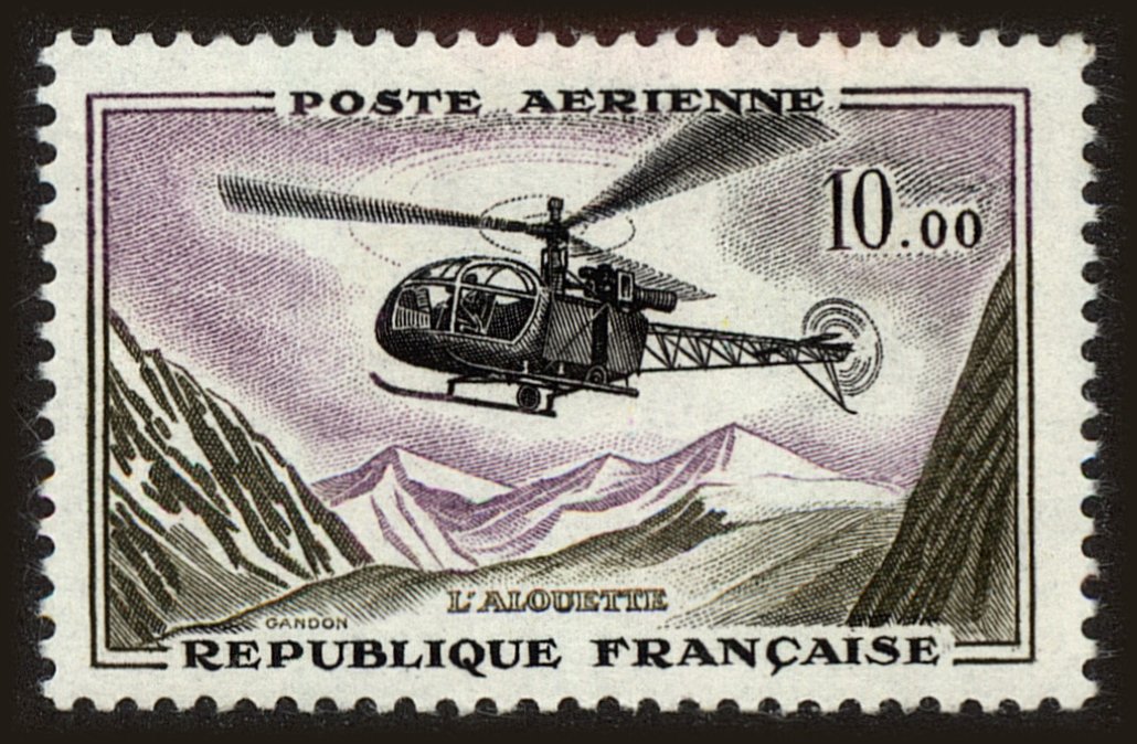 Front view of France C40 collectors stamp