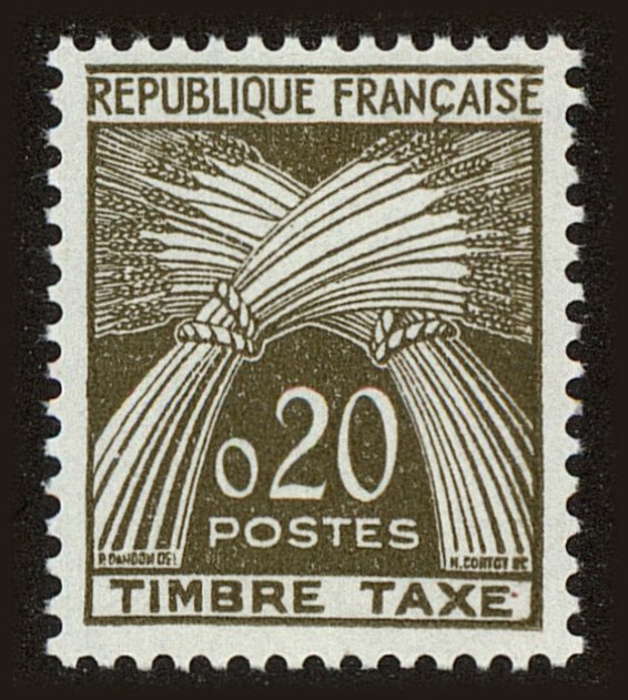Front view of France J95 collectors stamp