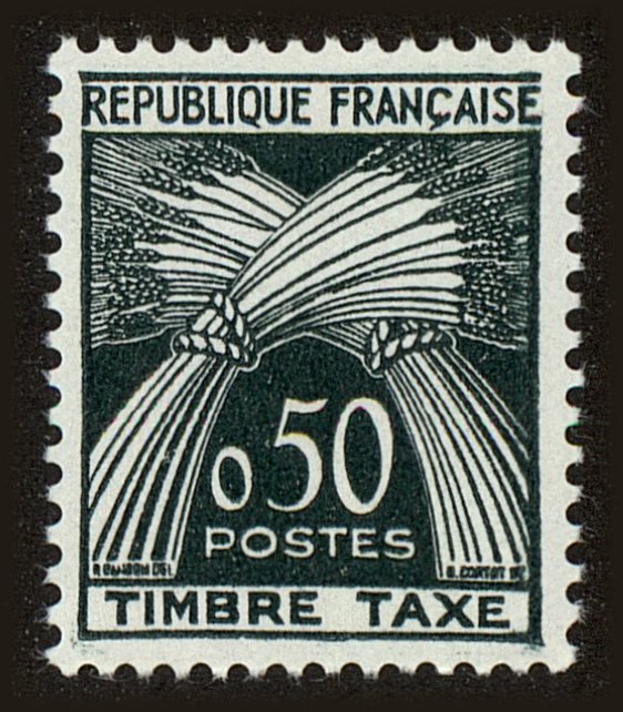 Front view of France J96 collectors stamp